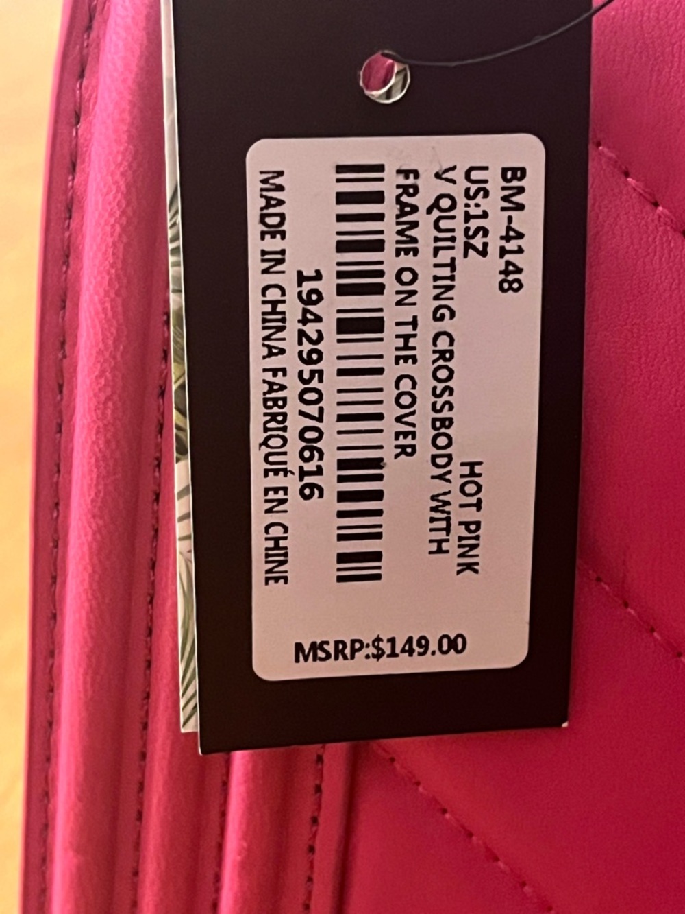 Badgley Mischka Hot Pink Quilted Chain Shoulder Bag - Picture 7 of 11
